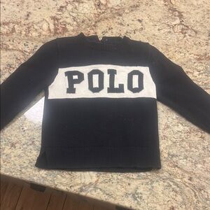 Polo by Ralph Lauren Blue and White Logo Sweater